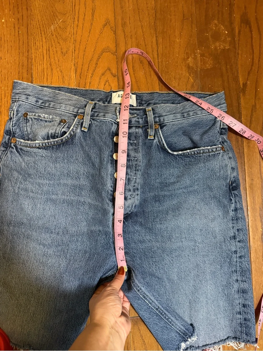 Agolde Denim 90s Style 7.5” Long Cut-Off Shorts